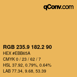 Color code: RGB 235.9 182.2 90 | qconv.com