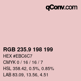 Color code: RGB 235.9 198 199 | qconv.com