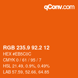 Color code: RGB 235.9 92.2 12 | qconv.com