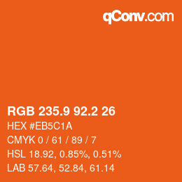 カラーコード: RGB 235.9 92.2 26 | qconv.com