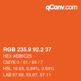 Color code: RGB 235.9 92.2 37 | qconv.com