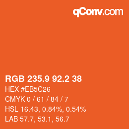 カラーコード: RGB 235.9 92.2 38 | qconv.com