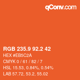 Color code: RGB 235.9 92.2 42 | qconv.com