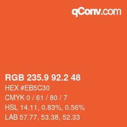 カラーコード: RGB 235.9 92.2 48 | qconv.com