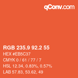 Color code: RGB 235.9 92.2 55 | qconv.com