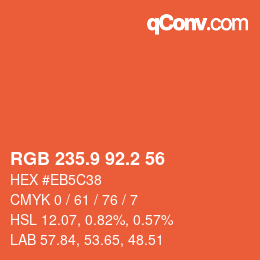 Color code: RGB 235.9 92.2 56 | qconv.com