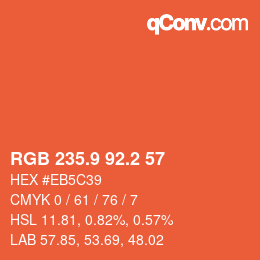 カラーコード: RGB 235.9 92.2 57 | qconv.com
