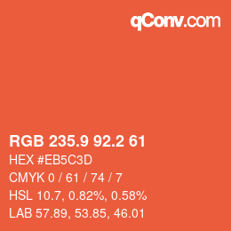 Color code: RGB 235.9 92.2 61 | qconv.com