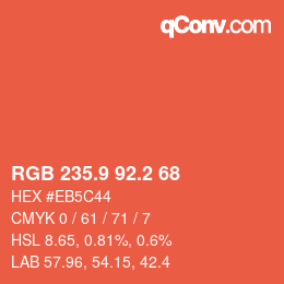 カラーコード: RGB 235.9 92.2 68 | qconv.com