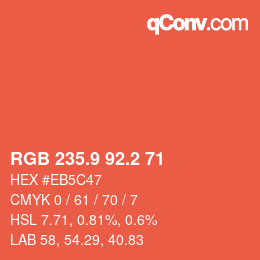 Color code: RGB 235.9 92.2 71 | qconv.com
