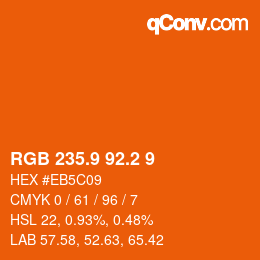Color code: RGB 235.9 92.2 9 | qconv.com