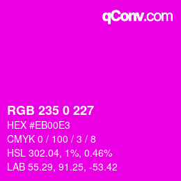 Farbcode: RGB 235 0 227 | qconv.com