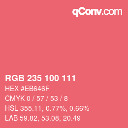Color code: RGB 235 100 111 | qconv.com