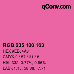 Color code: RGB 235 100 163 | qconv.com