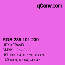 Farbcode: RGB 235 101 230 | qconv.com