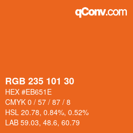 颜色代码: RGB 235 101 30 | qconv.com