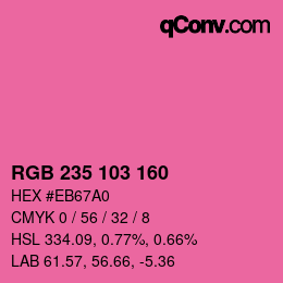 Color code: RGB 235 103 160 | qconv.com