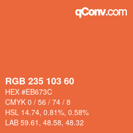 Color code: RGB 235 103 60 | qconv.com