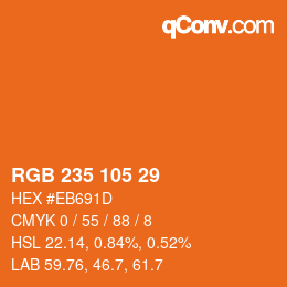 Farbcode: RGB 235 105 29 | qconv.com