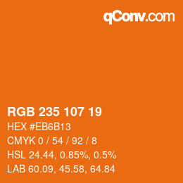 Code couleur: RGB 235 107 19 | qconv.com