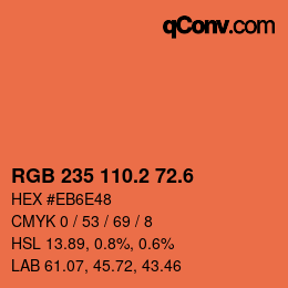カラーコード: RGB 235 110.2 72.6 | qconv.com