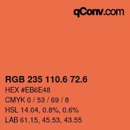 カラーコード: RGB 235 110.6 72.6 | qconv.com