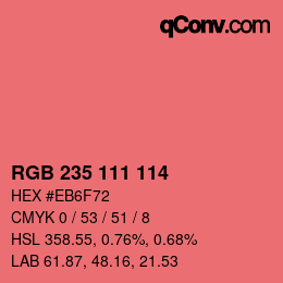 Farbcode: RGB 235 111 114 | qconv.com
