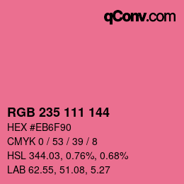 颜色代码: RGB 235 111 144 | qconv.com