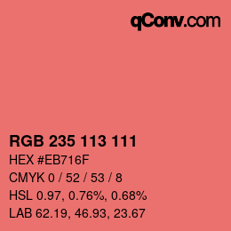 Código de color: RGB 235 113 111 | qconv.com
