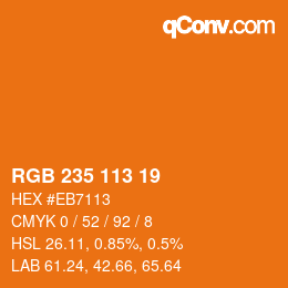 Color code: RGB 235 113 19 | qconv.com