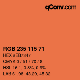 Farbcode: RGB 235 115 71 | qconv.com