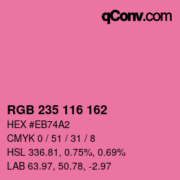 Color code: RGB 235 116 162 | qconv.com