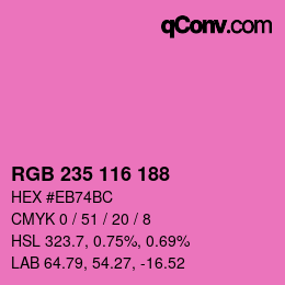 Código de color: RGB 235 116 188 | qconv.com
