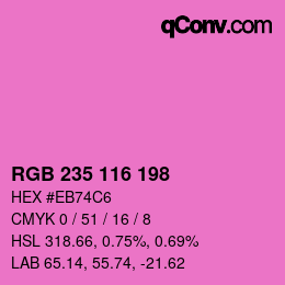 Color code: RGB 235 116 198 | qconv.com