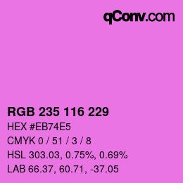 Color code: RGB 235 116 229 | qconv.com