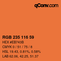 カラーコード: RGB 235 116 59 | qconv.com