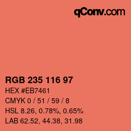 Farbcode: RGB 235 116 97 | qconv.com