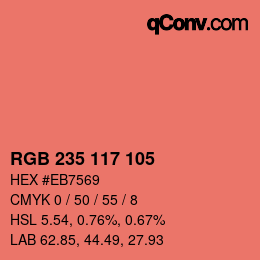 Color code: RGB 235 117 105 | qconv.com