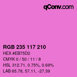 Color code: RGB 235 117 210 | qconv.com