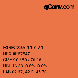 Color code: RGB 235 117 71 | qconv.com