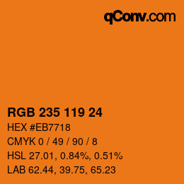 カラーコード: RGB 235 119 24 | qconv.com