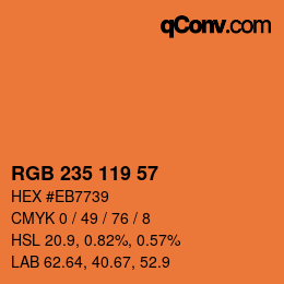 Color code: RGB 235 119 57 | qconv.com