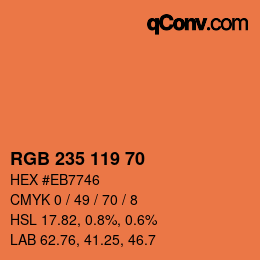 カラーコード: RGB 235 119 70 | qconv.com
