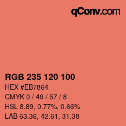 Color code: RGB 235 120 100 | qconv.com