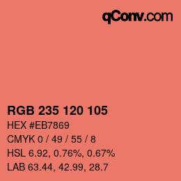 カラーコード: RGB 235 120 105 | qconv.com