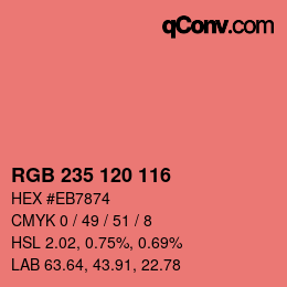 Color code: RGB 235 120 116 | qconv.com