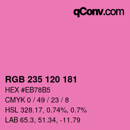 カラーコード: RGB 235 120 181 | qconv.com