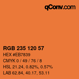 Color code: RGB 235 120 57 | qconv.com