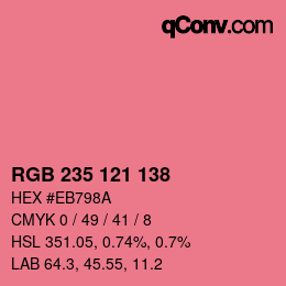 Color code: RGB 235 121 138 | qconv.com