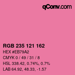 Color code: RGB 235 121 162 | qconv.com